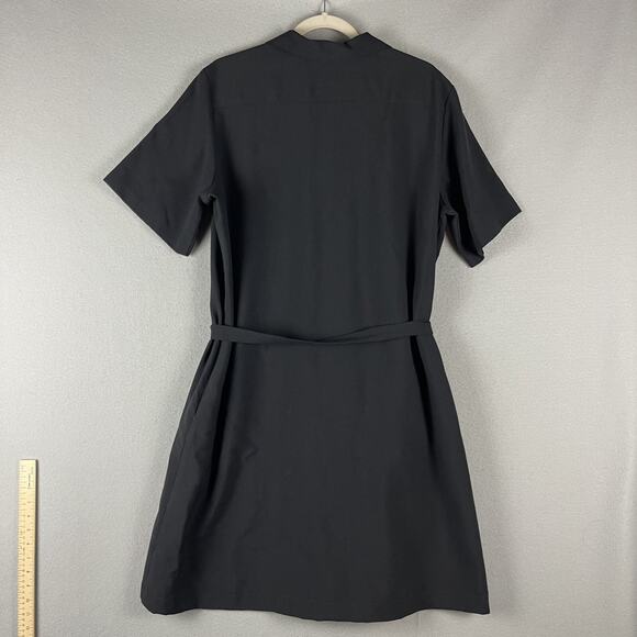 Vintage Orvis Dress Womens 18 Black Button Front USA Made 80s Minimal Modest - Picture 11 of 14
